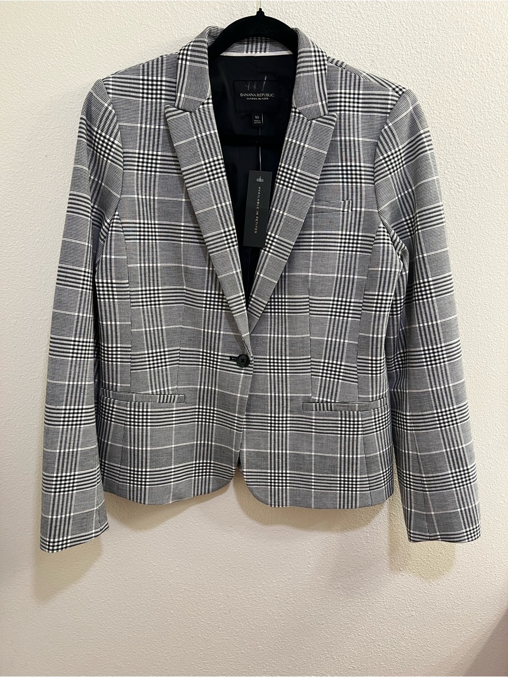NWT Banana Republic Plaid Blazer Jacket Sz 10 Career Dark Academia Preppy
